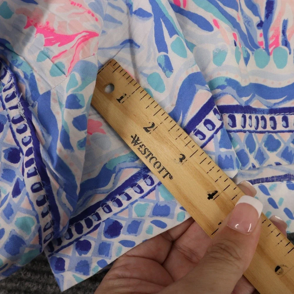 Lilly Pulitzer Callahan Coral Reef Print Pull On Shorts Women M Drawstring Beach